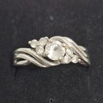 Sterling Silver Signed 925 SUN Prong Set Promise Engagement Ring Round Stone S7