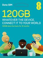 EE PAYG SIM card preloaded with 120GB of Data to use for 12 months