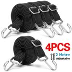 Heavy Duty Adjustable Bungee Straps with Hooks – Elastic Tie Downs – UK Seller