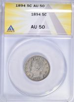 1894 LIBERTY NICKEL ~ NICE ORIGINAL ANACS AU50!