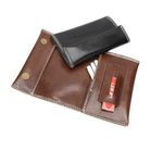 PU Leather Tobacco Pouch Waterproof Bag with Paper, Filter & Lighter Holder
