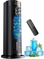 CoamoTrail F30 Portable Air Cooler Tower Fan Humidifier Quiet Black Boxed Remote