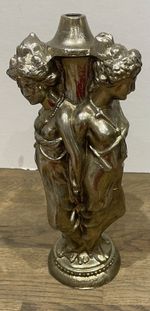  lamp body goddess trio brass plated cast metal nicely detailed nice condition 