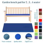 Outdoor Garden Bench Seat Cushion Pad 2 3 4 Seater, water-resistant, thick cover