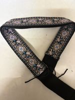 Quincy brown paisley print guitar strap