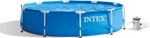 Intex 28202 10ft x 30in Metal Frame Swimming Pool with Filter Pump - EURO PLUG
