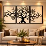 Tree of Life Leaf Branch Wall Metal Tree Wall Art Decor Hanging Sculpture -3 Pcs