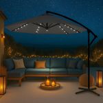 Neo Parasol LED Lights 3M Garden Outdoor Freestanding Cantilever Hanging Umbrell