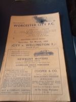 Worcester City V Wellington T 1958/59 Southern League  Reasonable Condition
