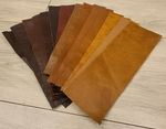 10 Shades of Tan and Brown 100% Quality leather 9"x3" craft patch 1.1mm Thick 