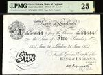 £5 White Five Pound Bank Note Peppiatt B241 335a PMG 25 1935 Large Britain