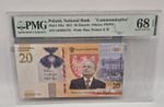 Poland 20 zl Banknote Commemorative  2021 Lech Kaczynski PMG 68 EPQ Pick P-195a 