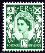 1958 1/3d SG XS22 Green Scotland on Cream Paper Unmounted Mint