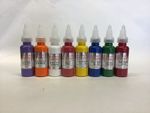 AQUEOUS TATTOO INK VIOLET ORANGE PINK YELLOW BLUE GREEN RED 15 / 30ml Set B