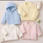 Knitted Baby knitting Pattern Cardigan Jumper Hoodie in DK to fit 16-26''