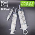 Syringes 10ml/50ml/100ml Plastic syringe Laboratory Garden Hydroponics Craft Lab