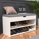 Shoe Bench Shoe Storage Rack Cabinet Organiser with Cushion Padded Seat Unit UK