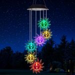 Hanging Wind Chime Colour Changing Solar Powered LED Sun Lights Garden Decor