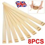8pcs Wooden Rolling Pin Guides Clay Roller Rails  For Ceramics and Pottery Clay