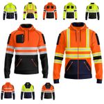 Hi Viz Vis High Visibility Safety Work Security Pocket Pullover Hoody Sweatshirt