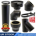  Twin Wall Insulated Flue Pipe Black HETAS 5 inch Wood Burning Multifuel Chimney