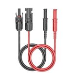 2PCS Safety Banana Plugs to Solar Connectors Silicone Test Leads Red Black 3.3Ft
