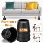 4Pcs Heavy Duty Bed Chair Risers Feet Lift Furniture Legs Extra Raisers Stand UK