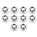 16mm Dia Rod Flange Silver Closet Wardrobe Socket Bracket Support Holder, 10 Pcs