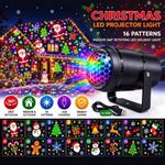 CHRISTMAS LED PROJECTOR LIGHT 16 PATTERNS INDOOR 360° ROTATING LED HOLIDAY LIGHT