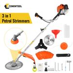 Powerful Petrol Grass Trimmer 52cc Brushcutter Hedge Row Strimmer 2 Stroke 2026