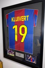 Framed Signed Patrick Kluivert Barcelona Shirt With COA