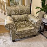 Duresta Upholstered Floral Armchair Accent Chair Beige Indoor 110cm