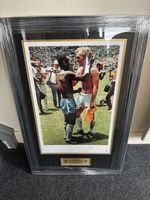 Pele Signed Brazil Photo With Bobby Moore Large Smartly Framed & sealed - COA  