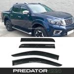 BLACK WIND DEFLECTORS DOOR WINDOW VISORS SET FOR NISSAN NAVARA D23 NP300 2014+