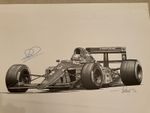 HAND SIGNED NIGEL MANSELL FERRARI PRINT