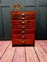 Antique early 20th century pine engineers drawers 