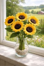 DK Knitting Pattern Only Sunflowers Flowers Bouquet Realistic Knit Gift UK DIY