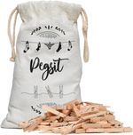100x Wooden Pegs with Peg Bag Clothes Pegs Washing Line Airer Garden Storage Bag