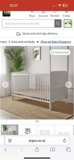 MCC Wooden Baby Cotbed & Water repellent Mattress - White
