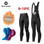 WEST BIKING Thermal Fleece Cycling Bibs Pants Tights with Padded Bike Trousers
