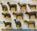 Victorian 19th Century x 10 Hand Made Folk Art Animals. Primitive/Naive. 