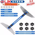 1Set Stair Tread Template Tool Length Adjustable 11''-60'' Measuring Jig Gauge