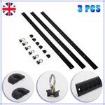 3pcs Load Cargo Track Rail Locking Sliding Tie Down Fixings Lashing +6Rings+Ends