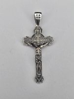 Saint Benedict Crucifix 925 Sterling Silver Cross Pendant Protection