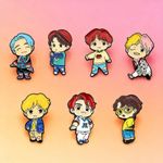 BTS KPOP CHIBI ENAMEL PIN BADGE BROOCH JIMIN SUGA V JUNGKOOK JIN RM JHOPE ARMY