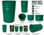 Heavy Duty Steel Drum Open Top Metal Barrel Bin Garden Incinerator Storag