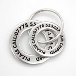 Personalised Pet Disc Dog ID Tag Steel Washer Free Laser Engraved Ring Tags