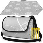 Aptliton Picnic Blanket, 200 x 200 cm, Large Waterproof Picnic Mat with 4 Stakes