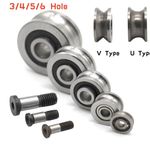 Bore 3/4/5/6mm Ball Bearings Roller Bearing U/V Groove Metal Pulley Sliding Guid