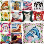 Latch Hook Kits Pillowcase Flower Bear Dog Cushion Cover Home Sofa Decoration